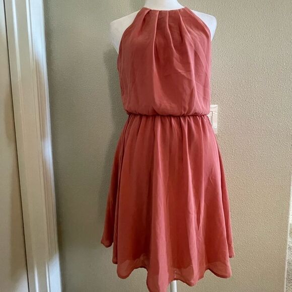 Lush Peach Mini Dress - Picture 1 of 6